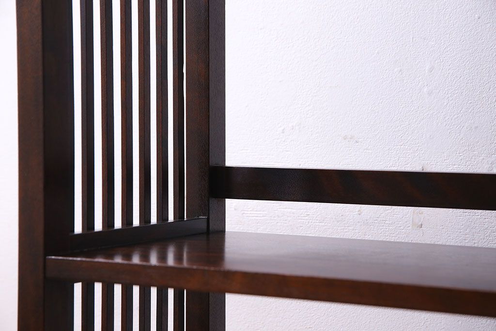中古　北海道民芸家具　滑らかな木肌が美しい本棚(飾り棚、陳列棚)