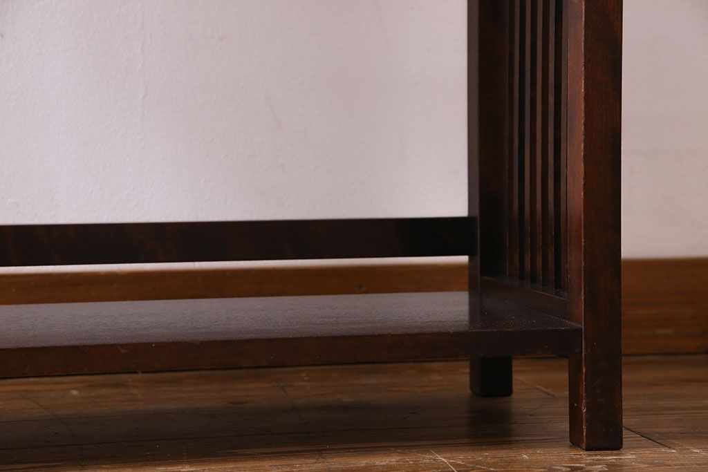 中古　北海道民芸家具　滑らかな木肌が美しい本棚(飾り棚、陳列棚)