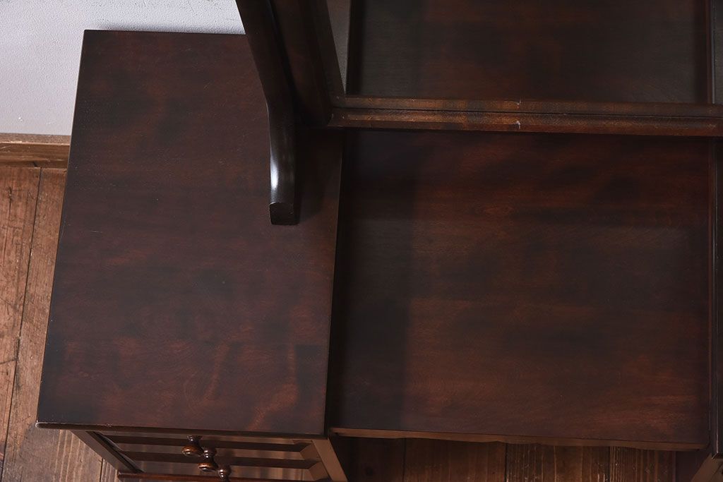 アンティーク雑貨　中古　北海道民芸家具　ミラーの角度調節可能!上品な雰囲気漂うアンティークドレッサー(鏡台)