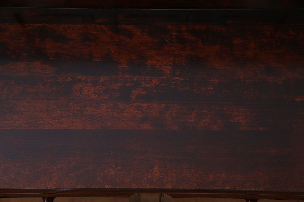 中古　九州民芸家具　シックな雰囲気漂う羽根付きベンチ(長椅子、引き出し)(定価約38万円)