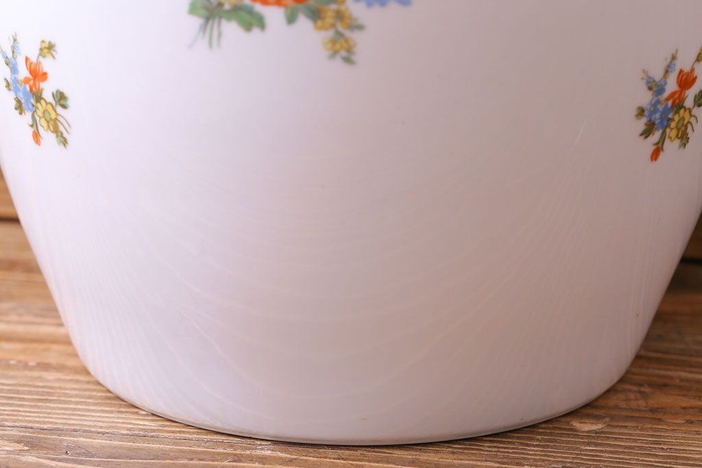 アンティーク雑貨　【F様ご成約済み・ご決済用】オールドノリタケ(日陶)　色絵　草花　上品な雰囲気漂う壱型火鉢(手あぶり、鉢カバー)