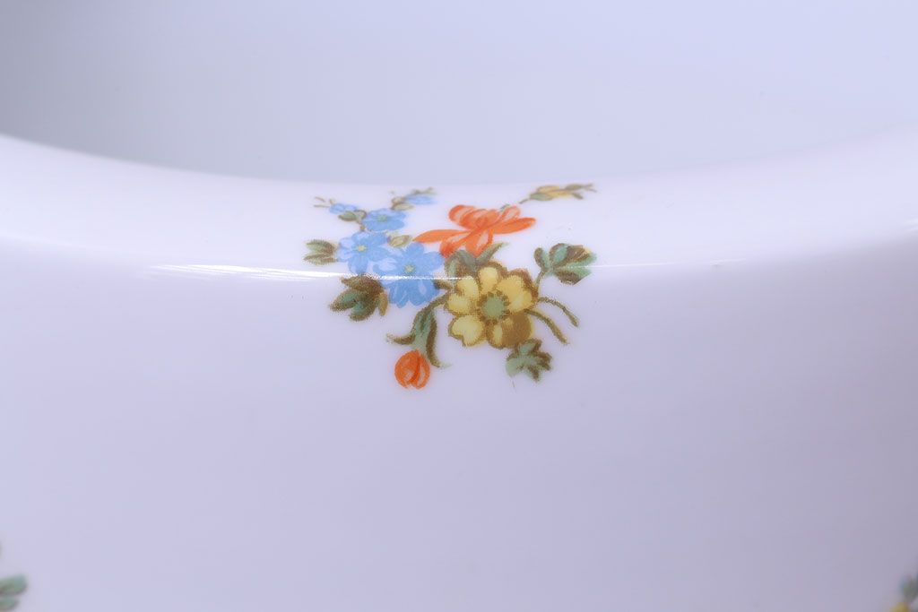 アンティーク雑貨　【F様ご成約済み・ご決済用】オールドノリタケ(日陶)　色絵　草花　上品な雰囲気漂う壱型火鉢(手あぶり、鉢カバー)