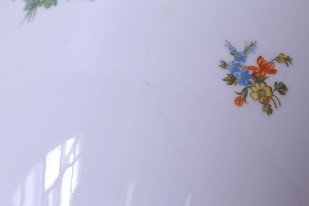 アンティーク雑貨　【F様ご成約済み・ご決済用】オールドノリタケ(日陶)　色絵　草花　上品な雰囲気漂う壱型火鉢(手あぶり、鉢カバー)