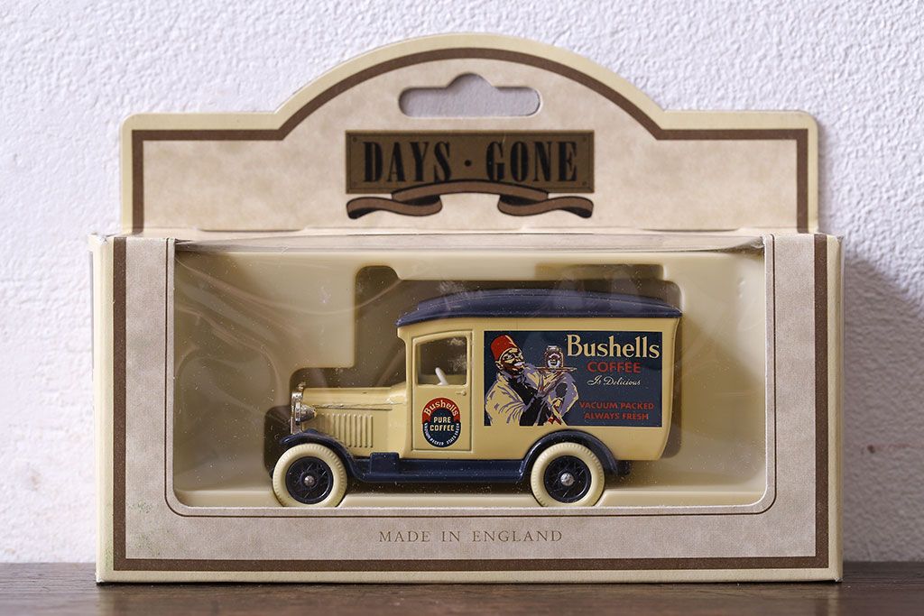 アンティーク雑貨　ビンテージ　LLEDO(レド)　DaysGone 1934 Chevrolet Van Bushells Coffee ミニカー