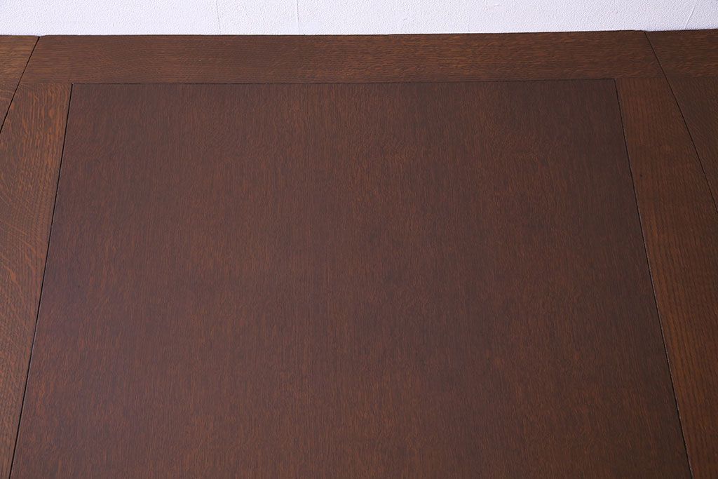 アンティーク家具　イギリスアンティーク　オーク材　リッチな印象のドローリーフテーブル(エクステンションテーブル、ダイニングテーブル)