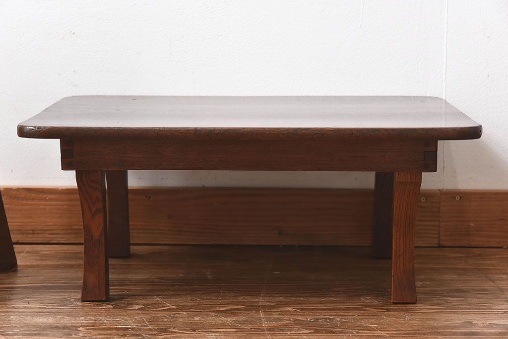 レトロ家具　昭和レトロ　ぬくもりのある栓材製のちゃぶ台(座卓、ローテーブル)