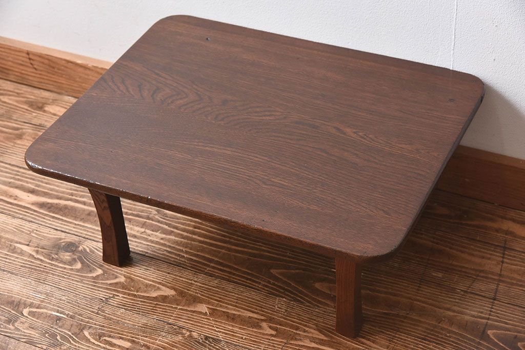 レトロ家具　昭和レトロ　ぬくもりのある栓材製のちゃぶ台(座卓、ローテーブル)
