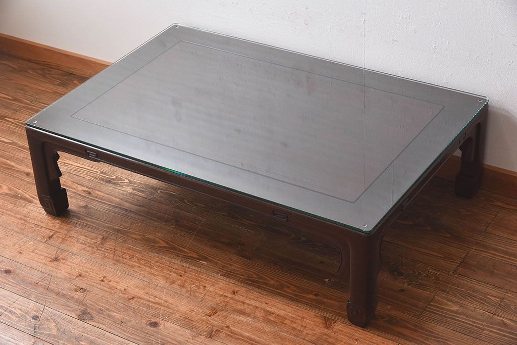 中古　美品　大阪唐木指物　上品なデザインのテーブル(座卓、ローテーブル)(定価約120万円)