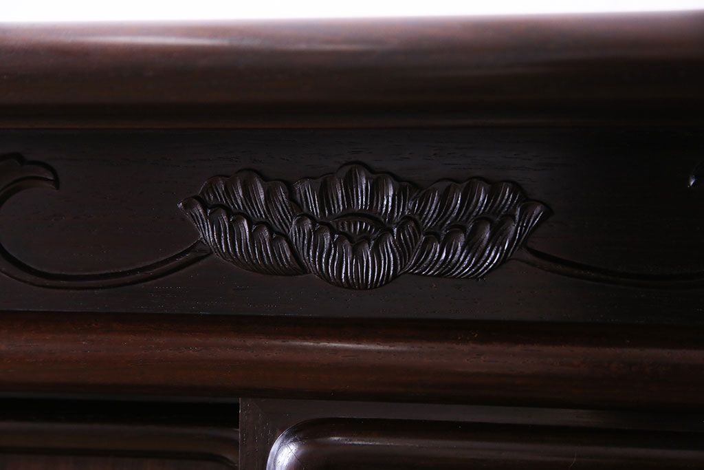 中古　経済産業大臣指定伝統的工芸品　大阪唐木指物　繊細なデザインが美しい飾り棚(茶棚)(定価約220万円)