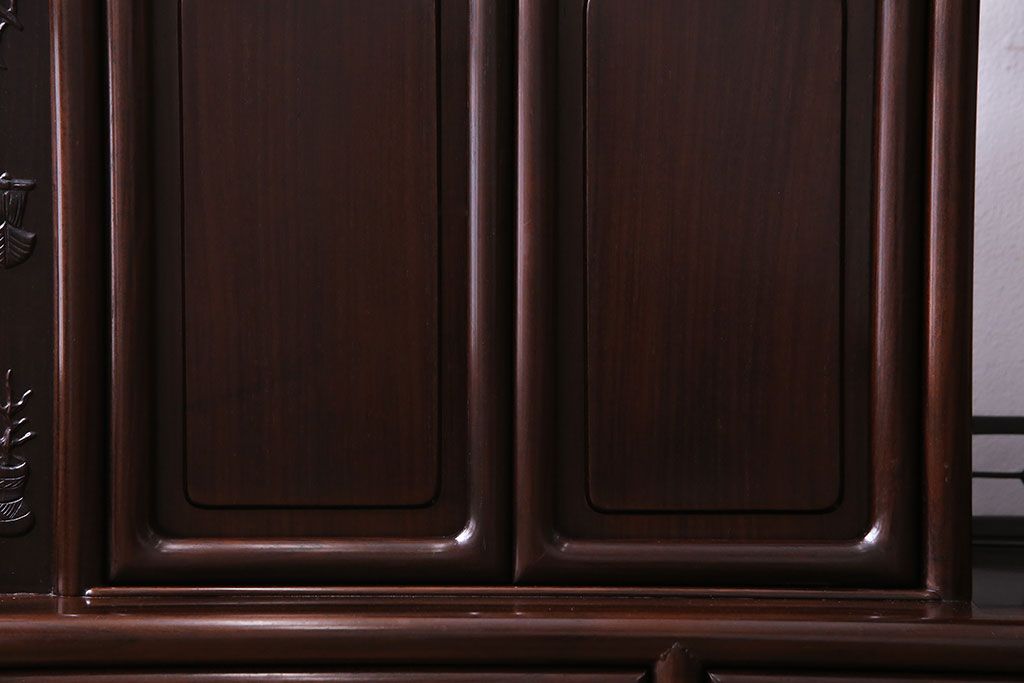 中古　経済産業大臣指定伝統的工芸品　大阪唐木指物　繊細なデザインが美しい飾り棚(茶棚)(定価約220万円)