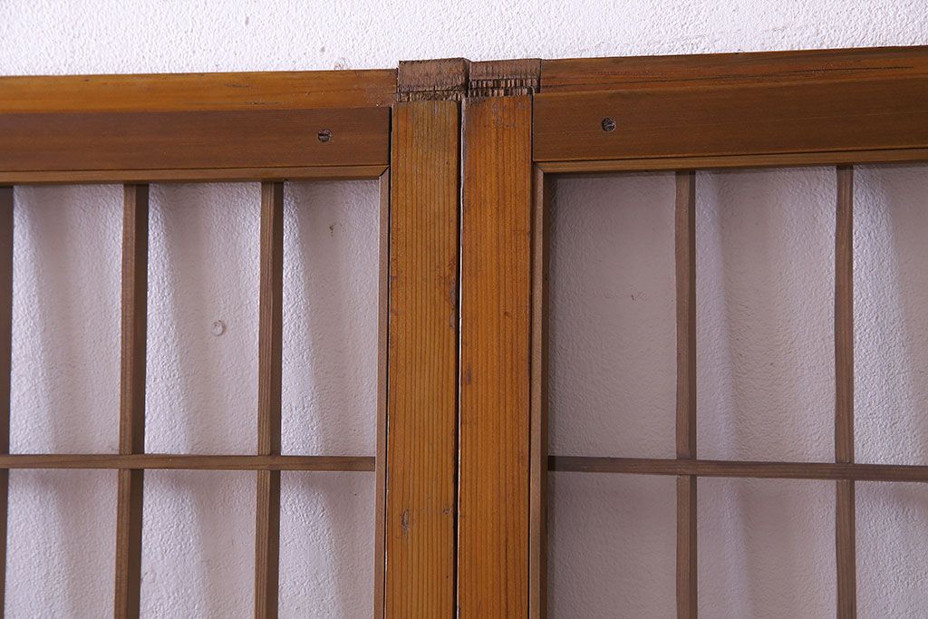 【S様ご成約分】なつかしさ漂う昭和レトロのガラス障子戸(格子戸、引き戸)4枚セット