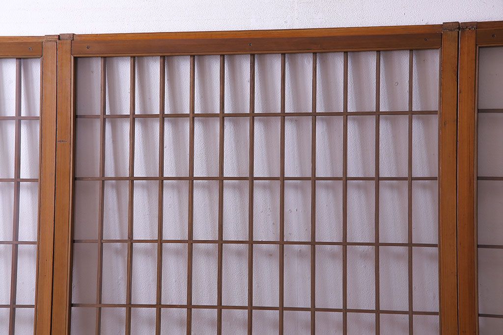 【S様ご成約分】なつかしさ漂う昭和レトロのガラス障子戸(格子戸、引き戸)4枚セット