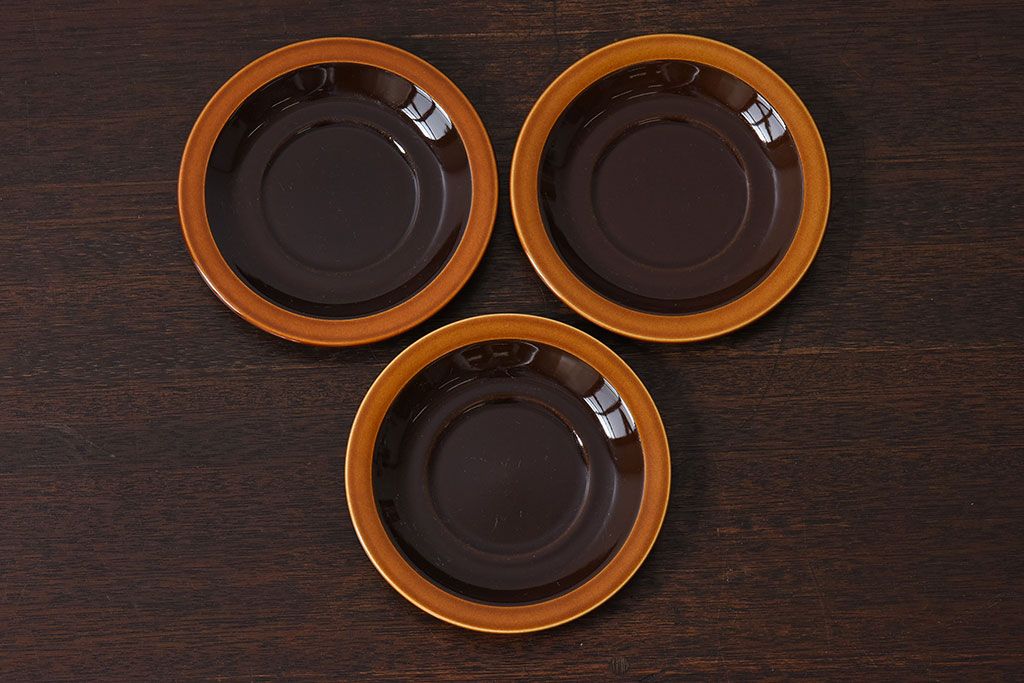 イギリスビンテージ　HORNSEA(ホーンジー)　BRONTE(ブロンテ)シリーズ　カップ&ソーサー&プレート3客セット(洋食器)
