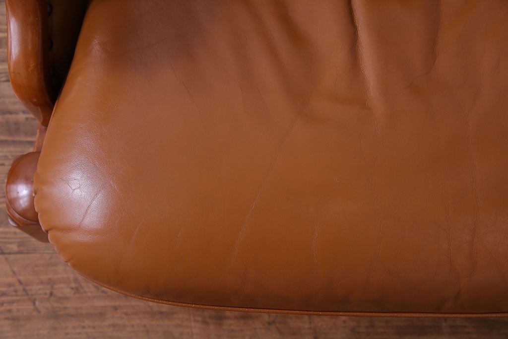 中古　横浜クラシック家具　ダニエル(daniel)　A-518　レオナマスターチェア (Leona)　本革ハイバックアームチェア(ソファ)(定価約70万円)