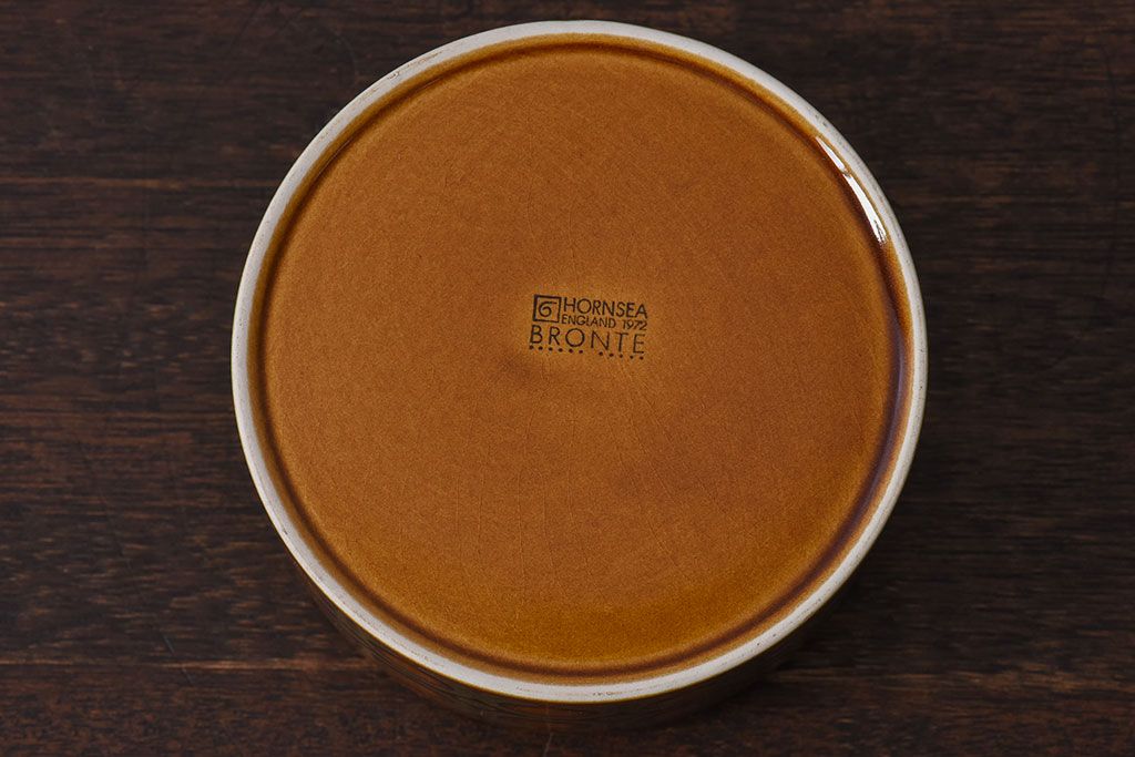 アンティーク雑貨　イギリスビンテージ　HORNSEA(ホーンジー)　BRONTE(ブロンテ)シリーズ　チーズディッシュ(ケース、小物入れ、洋食器)