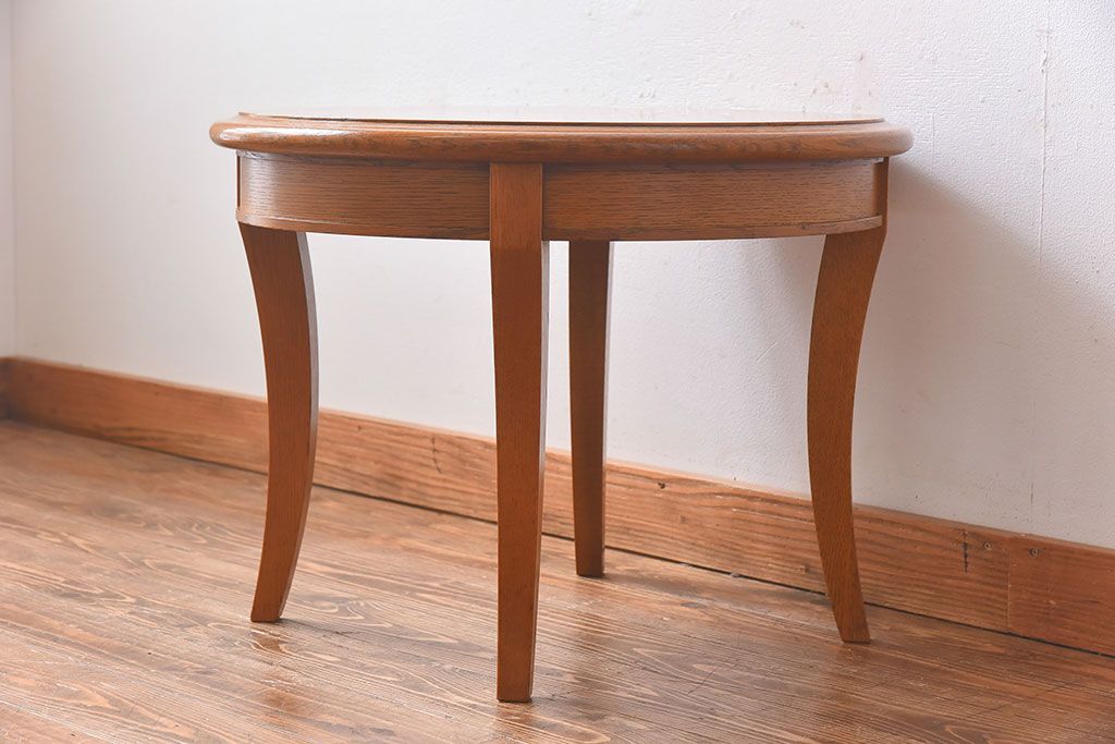 アンティーク雑貨　H様ご成約分 ビンテージ　天童木工　シンプルなラウンド型サイドテーブル(コーヒーテーブル、花台)(1)