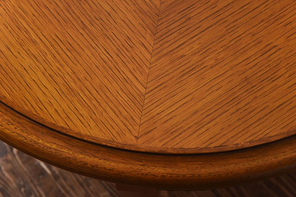 アンティーク雑貨　ビンテージ　天童木工　シンプルなラウンド型サイドテーブル(センターテーブル、コーヒーテーブル、花台)(2)