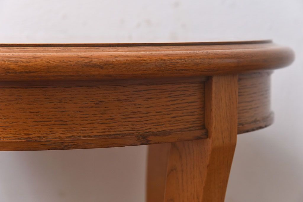 アンティーク雑貨　ビンテージ　天童木工　シンプルなラウンド型サイドテーブル(センターテーブル、コーヒーテーブル、花台)(2)