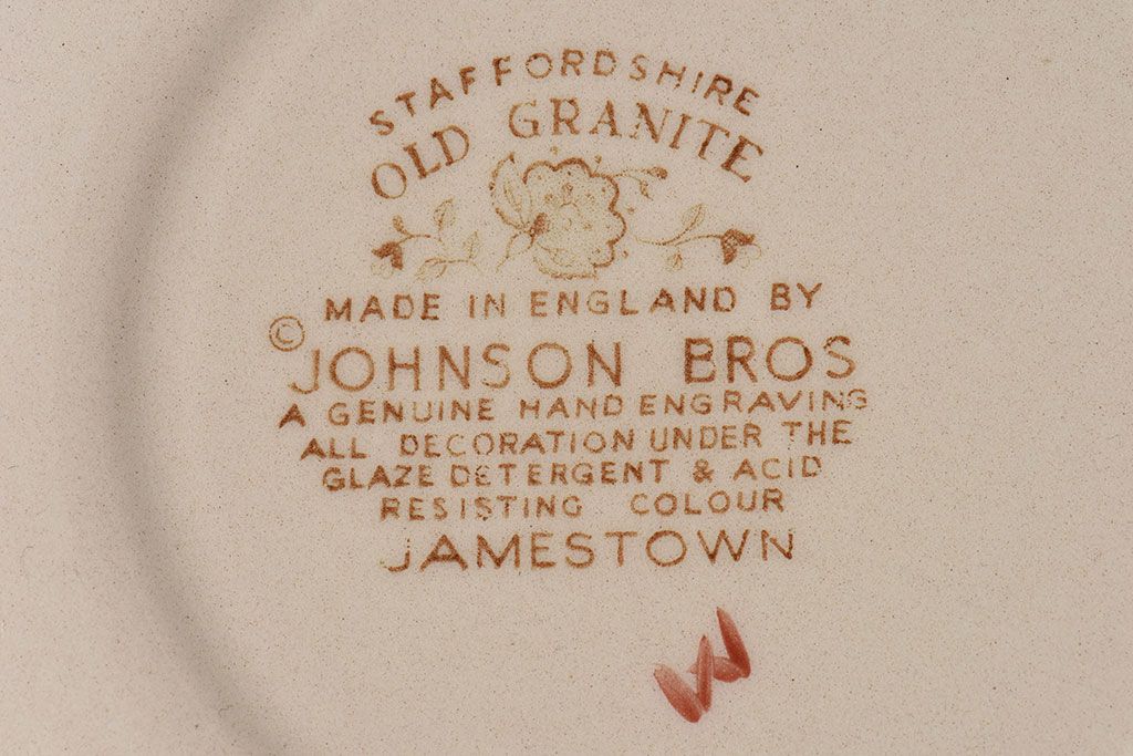 イギリスビンテージ　JOHNSON BROTHERS(ジョンソン・ブラザーズ) JAMESTOWN(ジェームズタウン)プレート3枚セット(洋食器)