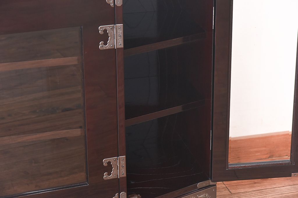 中古美品　欅産業　特注品!ハイセンスな木地呂漆塗りサイドボード(仙台箪笥、収納棚)(定価約70万円)