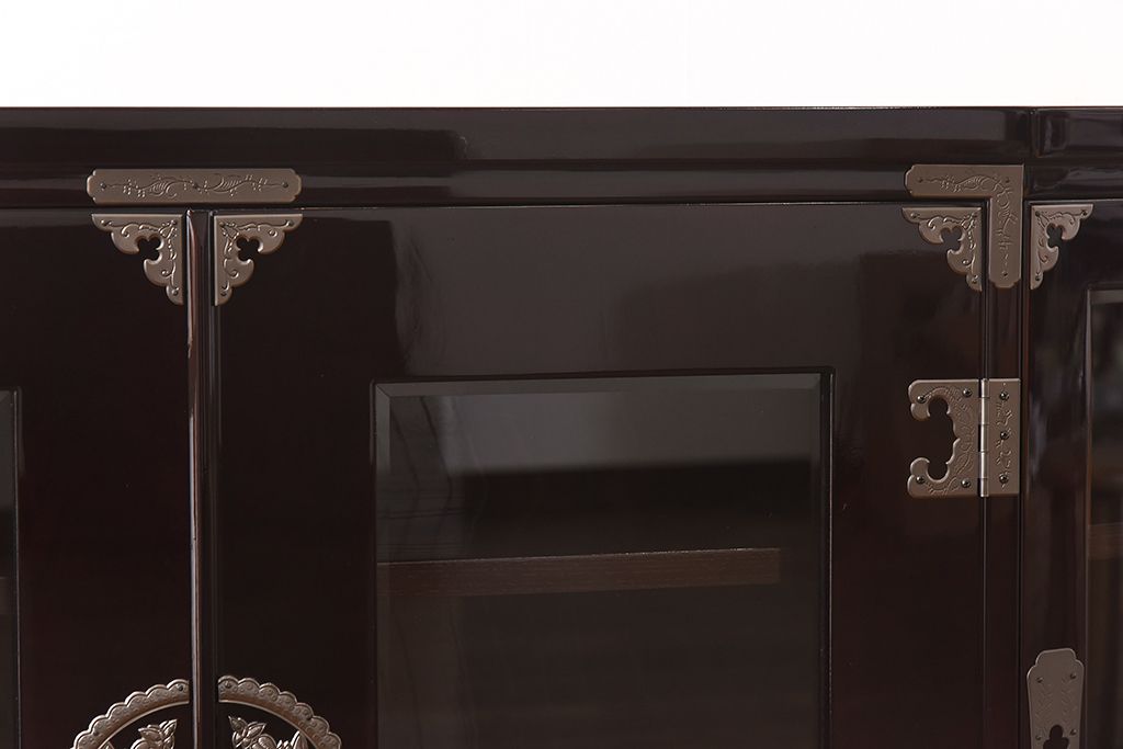 中古美品　欅産業　特注品!ハイセンスな木地呂漆塗りサイドボード(仙台箪笥、収納棚)(定価約70万円)