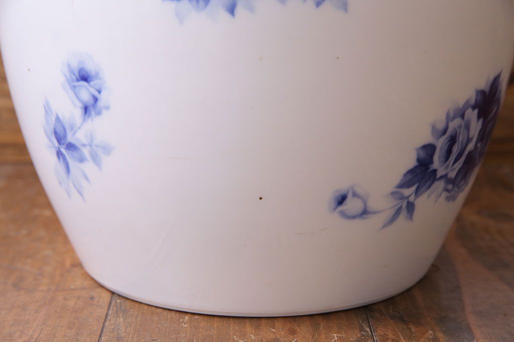 ☆1938年日陶則武ノリタケ NORITAKEブルーローズ 火鉢 花植木鉢