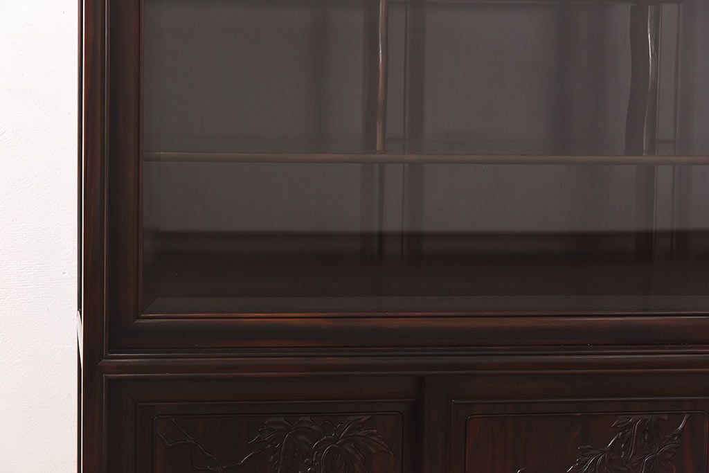 中古　黒檀材(唐木)　上質な和の雰囲気を演出するサイドボード(収納棚、飾り棚)(定価約46万円)