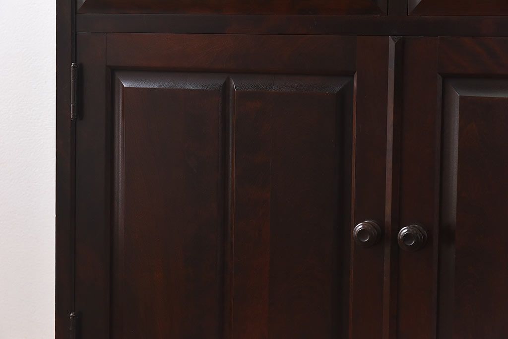 中古美品　北海道民芸家具　HM160K　上品なキャビネット(食器棚、本箱、書棚、収納棚)(定価約45万)(1)