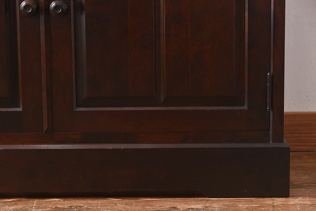 中古美品　北海道民芸家具　HM160K　上品なキャビネット(食器棚、本箱、書棚、収納棚)(定価約45万)(1)