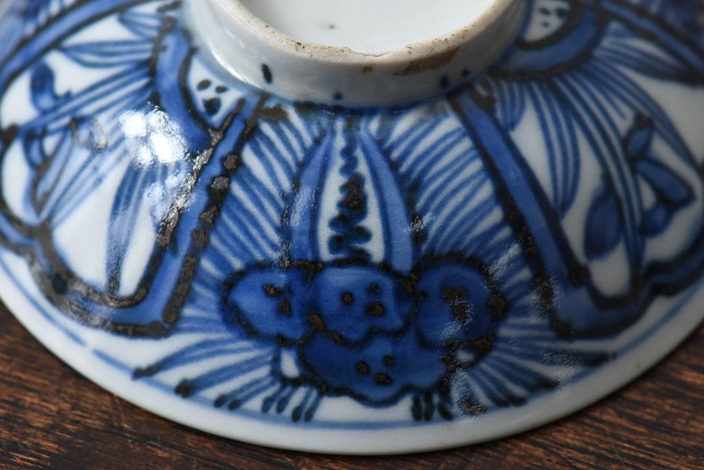 江戸時代後期　伊万里焼　染付　蓋茶碗2客セット(1)