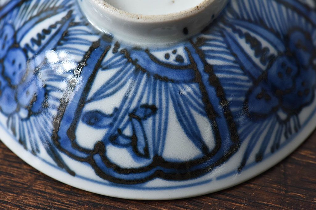 江戸時代後期　伊万里焼　染付　蓋茶碗2客セット(1)