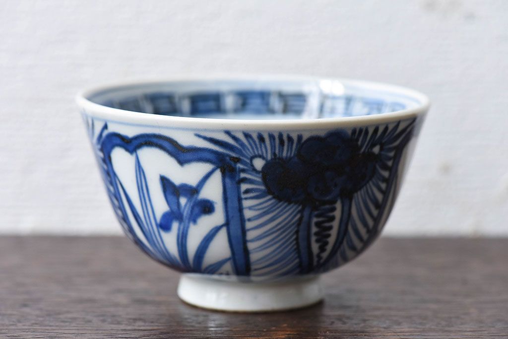 江戸時代後期　伊万里焼　染付　蓋茶碗2客セット(1)