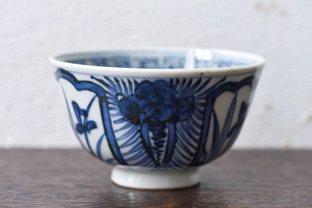 江戸時代後期　伊万里焼　染付　蓋茶碗2客セット(1)