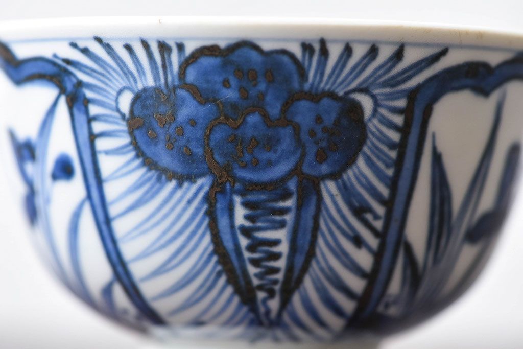 江戸時代後期　伊万里焼　染付　蓋茶碗2客セット(1)