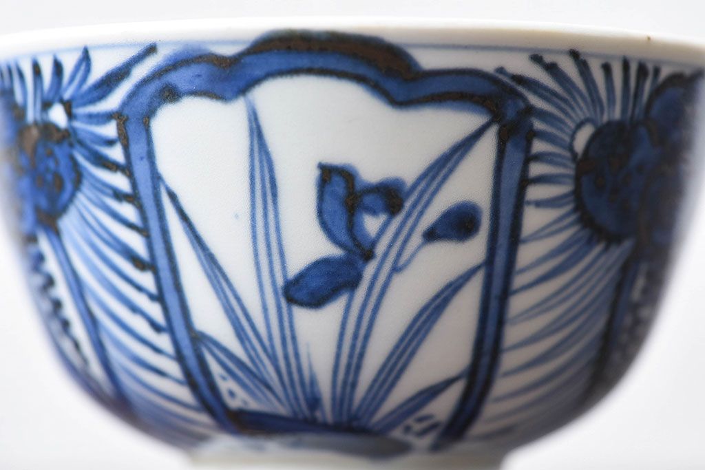 江戸時代後期　伊万里焼　染付　蓋茶碗2客セット(1)