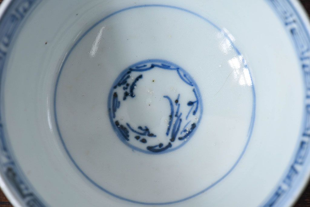 江戸時代後期　伊万里焼　染付　蓋茶碗2客セット(1)