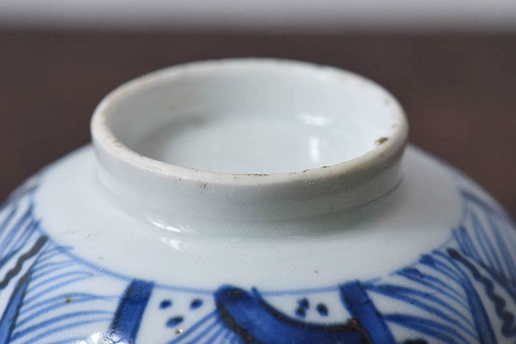 江戸時代後期　伊万里焼　染付　蓋茶碗2客セット(1)