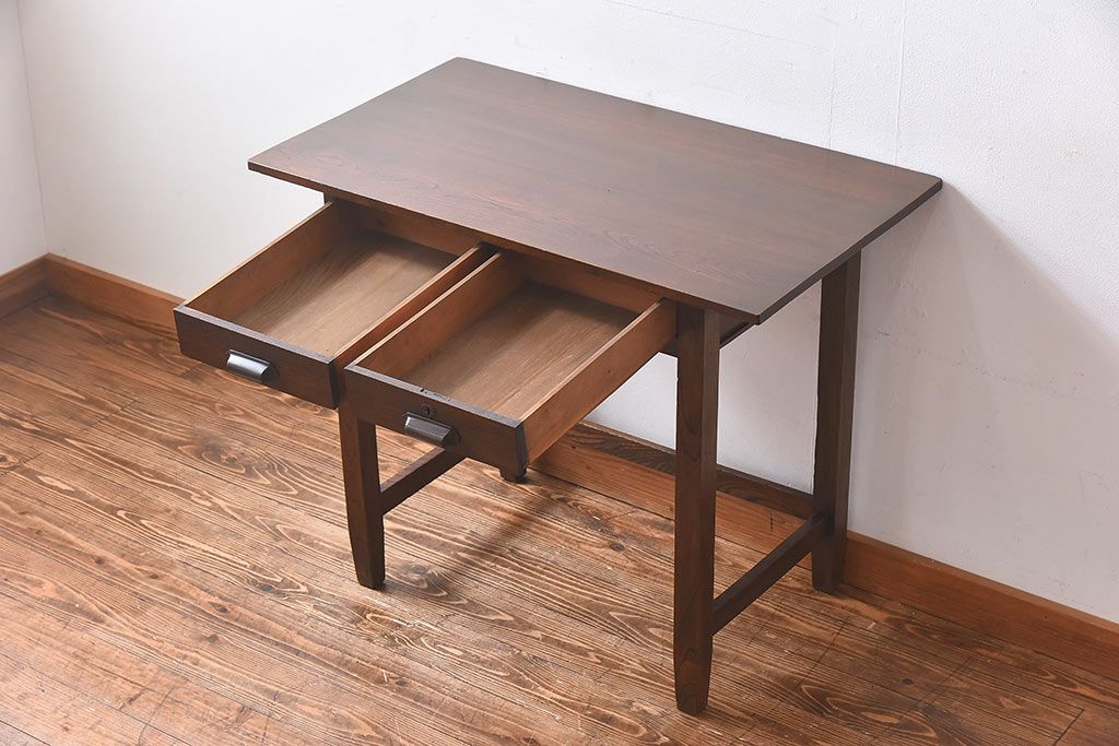 アンティーク家具　和製アンティーク　古い木の質感が味わい深いコンソールテーブル(平机)
