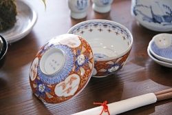 和製アンティーク 昭和十四年　輪島塗　桐蒔絵朱塗木膳4客セット(2)