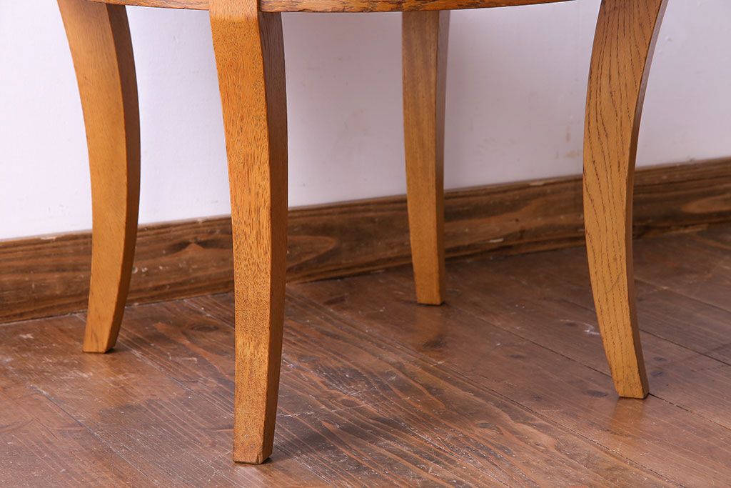 アンティーク雑貨　中古　天童木工　ナチュラルな木の風合いのサイドテーブル(ラウンドテーブル、コーヒーテーブル、花台)(2)