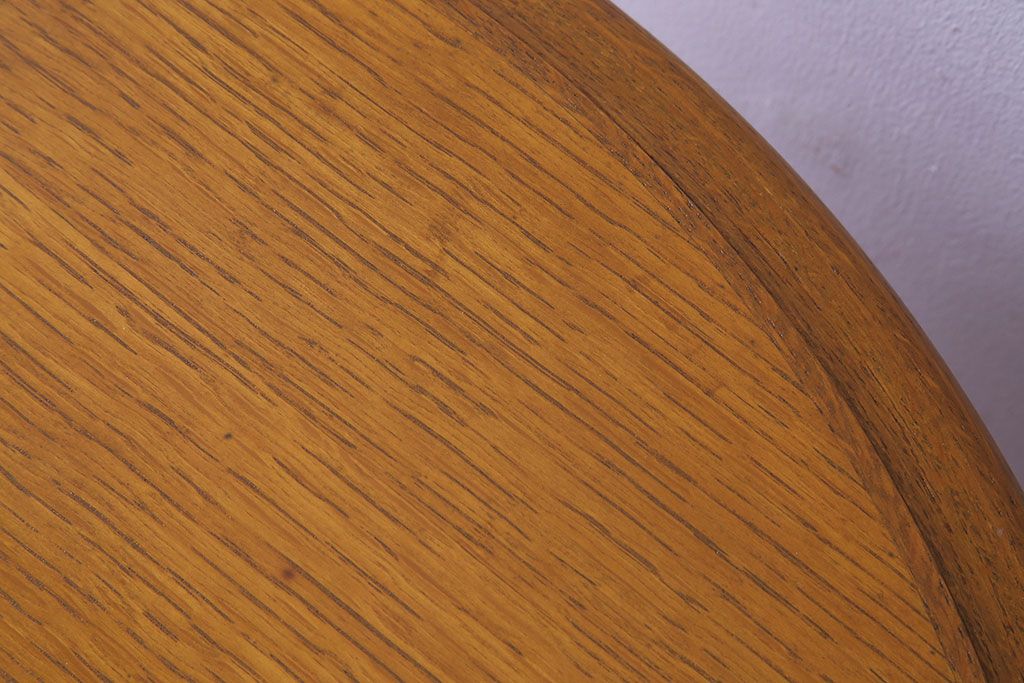アンティーク雑貨　中古　天童木工　ナチュラルな木の風合いのサイドテーブル(ラウンドテーブル、コーヒーテーブル、花台)(3)