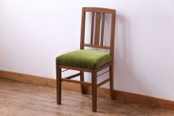 アンティーク家具　和製アンティーク　落ち着きのある色味のナラ材のチェア(椅子、ダイニングチェア)