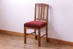 アンティーク家具　和製アンティーク　落ち着きのある色味のナラ材のチェア(椅子、ダイニングチェア)(2)