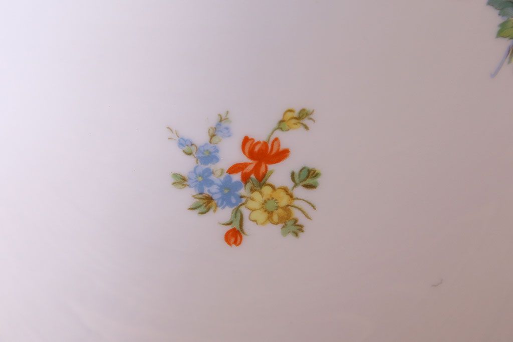 アンティーク雑貨　オールドノリタケ(日陶)　色絵　草花　上品な雰囲気漂う壱型火鉢(手あぶり、鉢カバー、傘立て)(2)