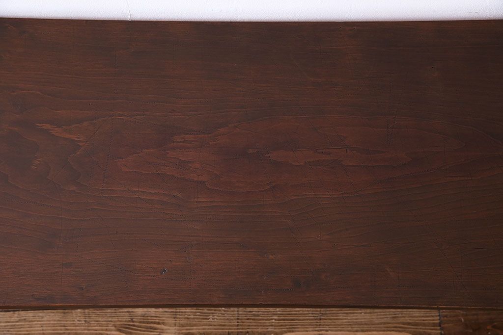 アンティーク家具　和製アンティーク　古材の質感が味わい深い鉄脚テーブル(作業台、アイアンテーブル、ディスプレイ台、飾り台)(R-027767)