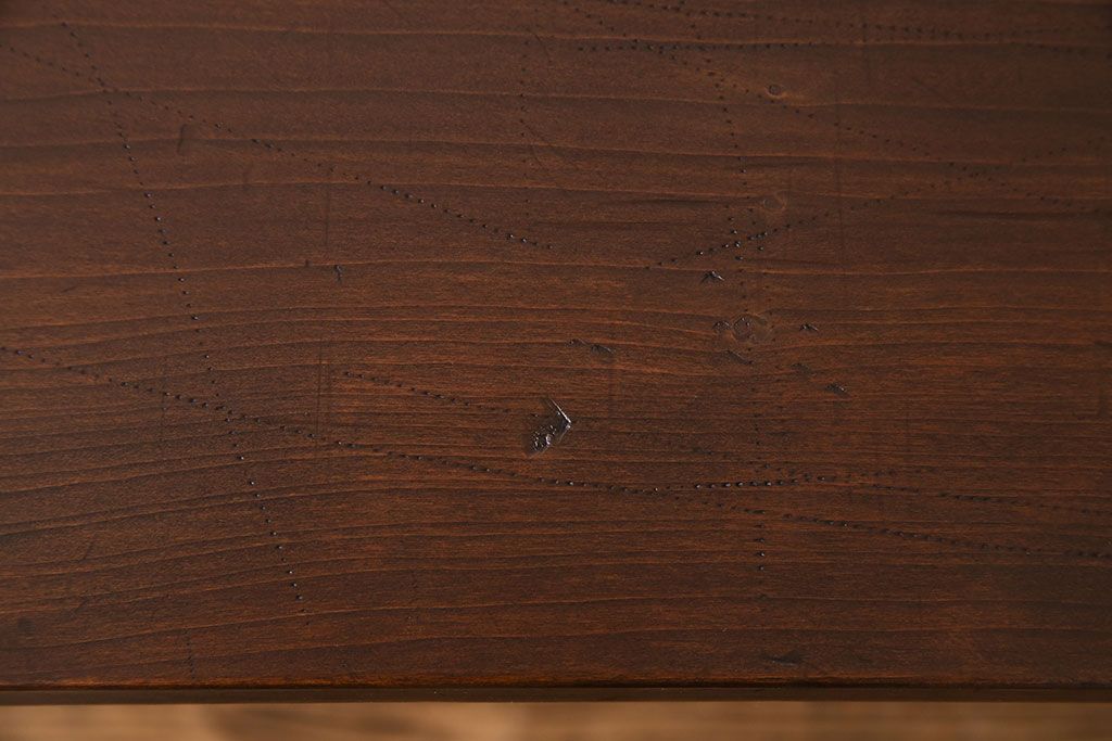 アンティーク家具　和製アンティーク　古材の質感が味わい深い鉄脚テーブル(作業台、アイアンテーブル、ディスプレイ台、飾り台)(R-027767)