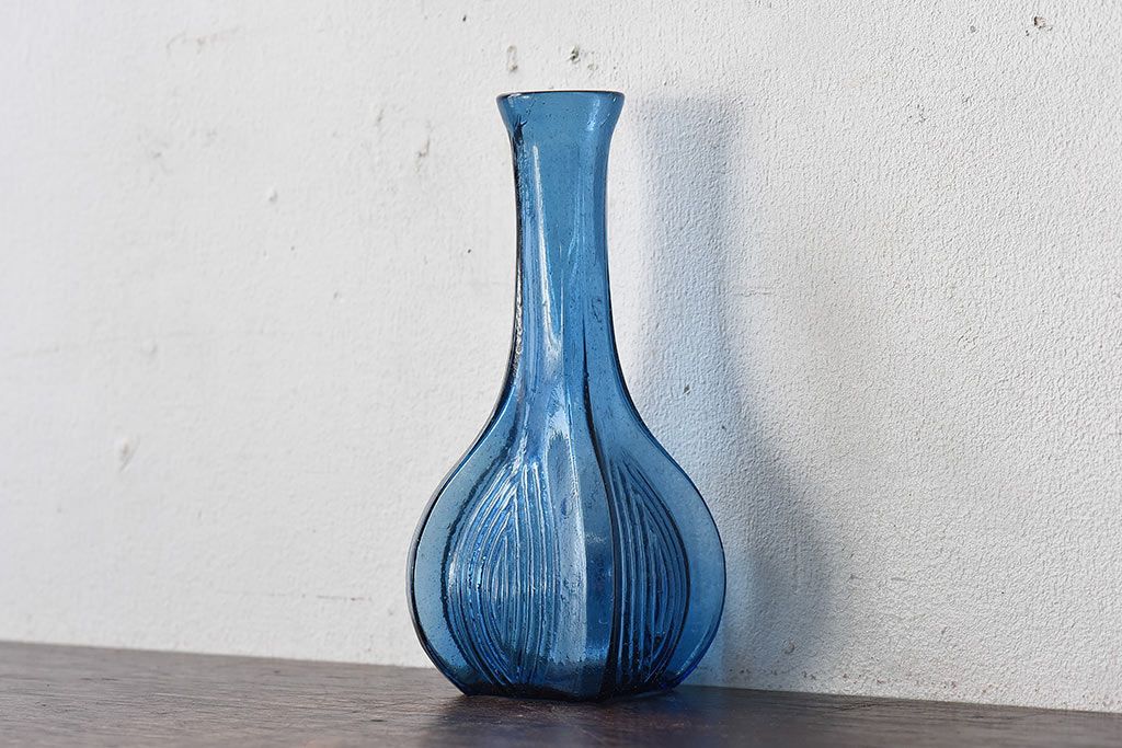 昭和レトロ ガラス 花瓶 グラス - 花瓶・フラワースタンド