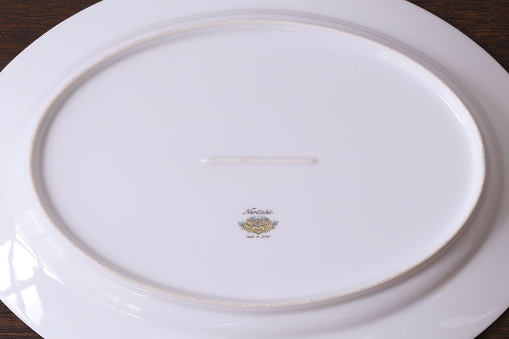 アンティーク雑貨　中古　ノリタケ(Noritake)　上品な花柄のオーバルプレート(大皿、洋食器)