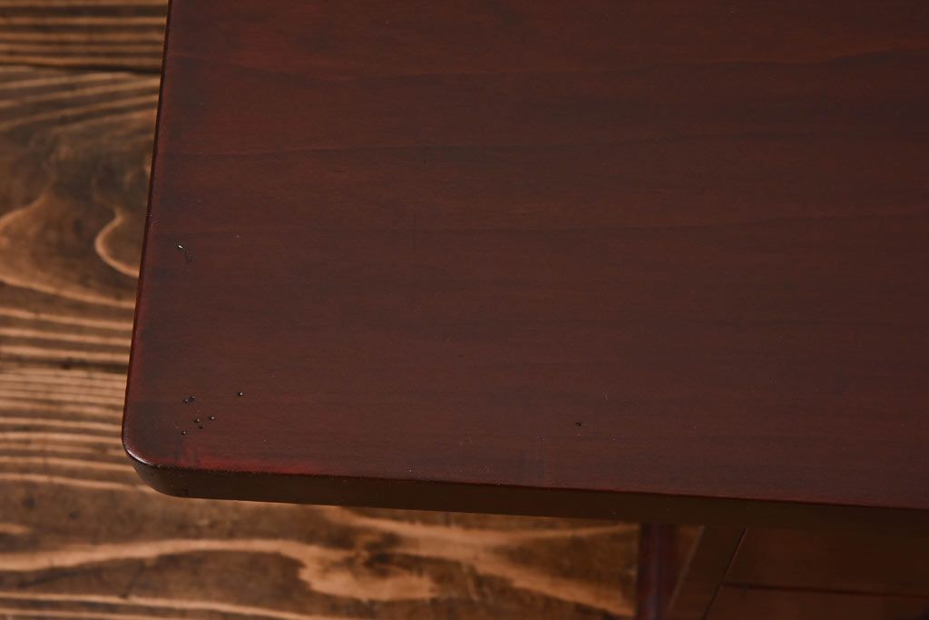 アンティーク家具　和製アンティーク　天板一枚板　小引き出し脚　木の風合いが味わい深い裁ち板(ローテーブル、作業台)