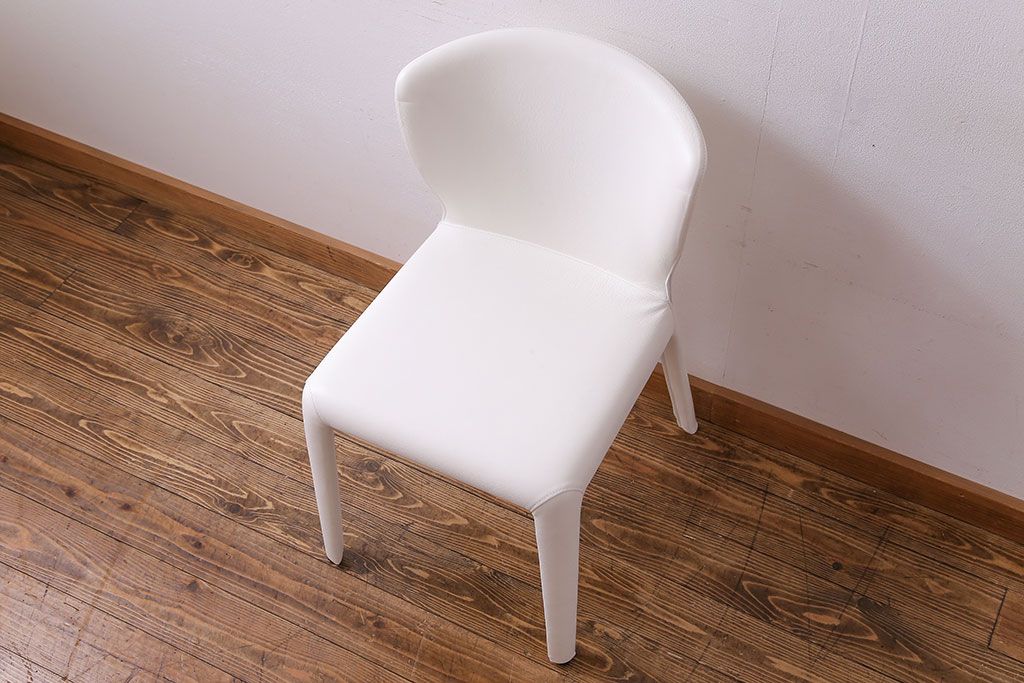 中古　Cassina(カッシーナ) X革　369 HOLA(オラ) アームレスチェア(ダイニングチェア、椅子)(定価約20万円)